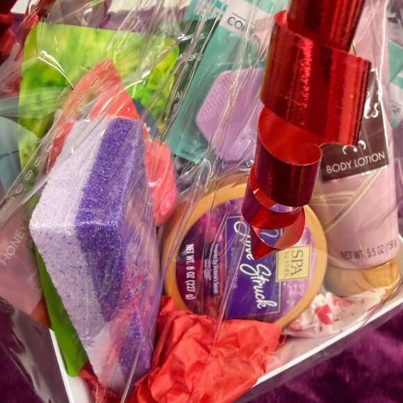 Self-Care Body & Beauty Valentine's Gift Basket - Scrub, Lotion, Lip Care & More - Picture 3 of 6